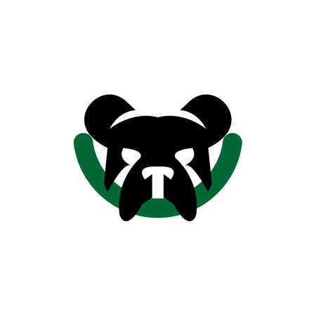 simple black bulldog head vector illustration, great for logos and icons of pet custodians, pets, pet shopsのイラスト素材