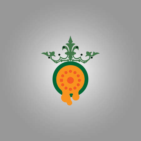 king crown on citrus fruit logo icon for food vitamins and energy bodyのイラスト素材