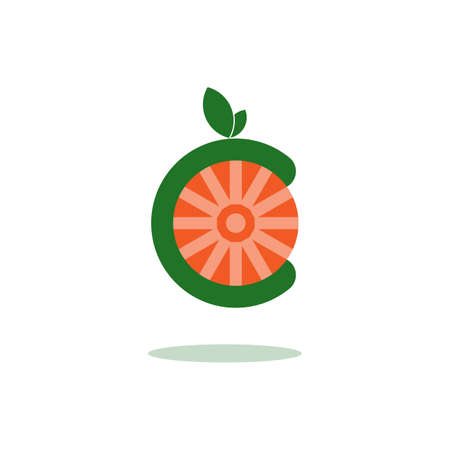 abstract vitamin c of orange graphic icon logoのイラスト素材