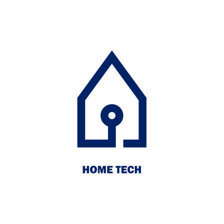 minimalist design arrow home technology icon logoのイラスト素材