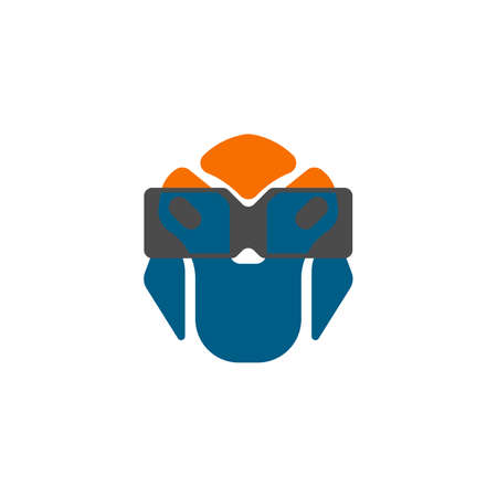 abstract  owl technology game player concept vector for icon logoのイラスト素材
