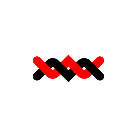 dna biology red black logo icon for research, health, education. vector concept flat abstract designのイラスト素材