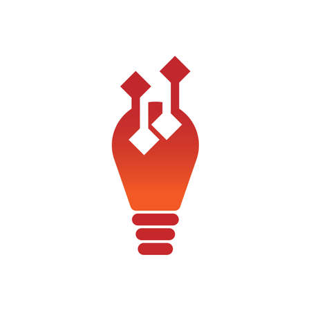 orange light ball technology concept logo icon. vector concept flat abstract designのイラスト素材