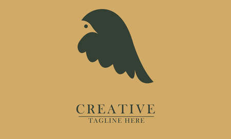 unique bird silhouette logo icon simple elegant - vector illustration on a light backgroundのイラスト素材