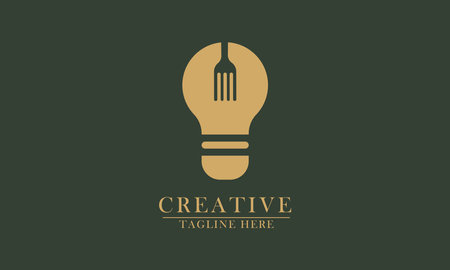 lights and forks, great for food logo icons, restaurants. vector concept flat abstract design.のイラスト素材