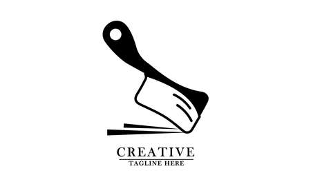 simple large knife logo icon design suitable for creative restaurant decorationのイラスト素材