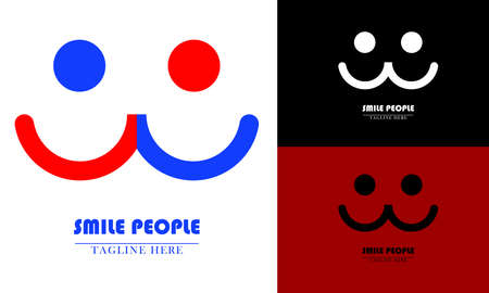 two smiling human lips logo icon. suitable for industrial internet logos. vector flat abstract designのイラスト素材
