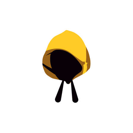 yellow jacket hood logo icon. simple vector flat abstract design.のイラスト素材