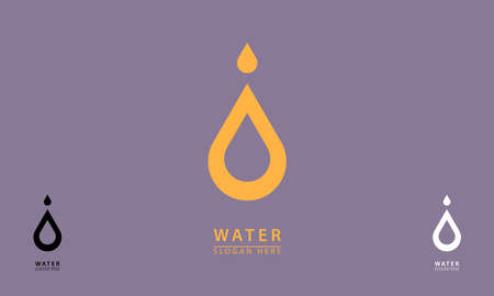 simple and elegant water logo icon. vector flat design conceptのイラスト素材