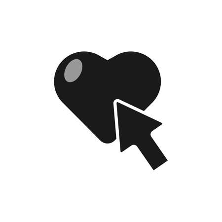 black heart balloon and button logo icon. simple flat vector designのイラスト素材