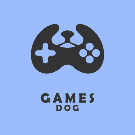 Vector graphics of dog combination game icon logo. great for animals, games, gaming.