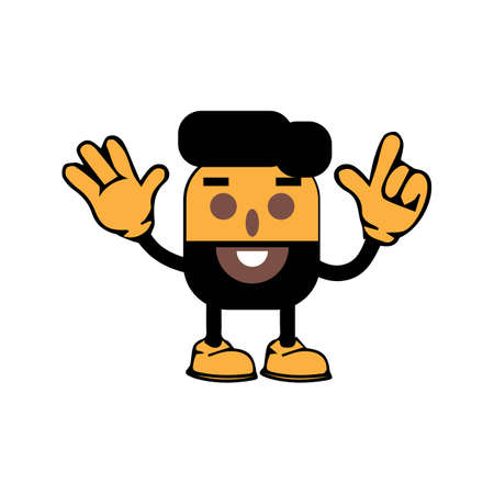 vector drawing of cute adult male characters, good for education, children's drawing books and t-shirtsのイラスト素材