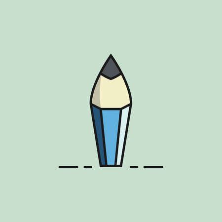 rocket pencil vector logo icon, good for art, children's drawing book educationのイラスト素材