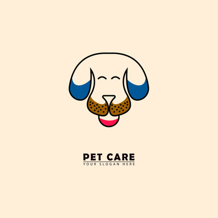 abstract pet dog logo icon. simple flat face vector. Great for pet dog logo icons, pet shops and other pet food industries.のイラスト素材