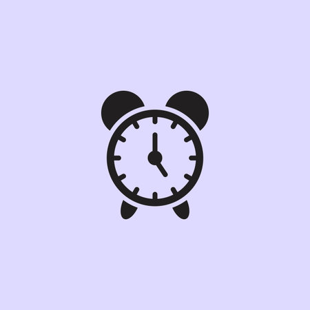 vector clock schedule logo icon. vector graphics of alarm clock schedule, simple elegant flat style.のイラスト素材