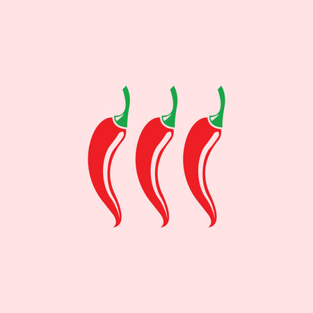 three red chilies icon. simple flat vector design. good for food stalls, cafe chefs, education, etc.