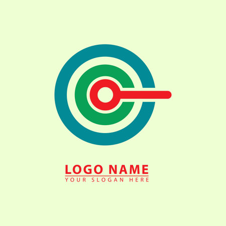 abstract vector circle target logo icon. business target circle graphic vector, in a simple elegant flat illustration style. great for business, targets, technology, etc.のイラスト素材