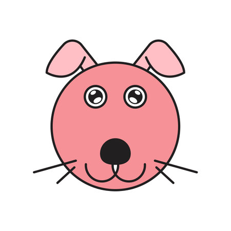 rabbit head vector icon. Abstract vector graphics of bunny head in a simple elegant flat illustration style. Great for education, kids, school, etc.のイラスト素材