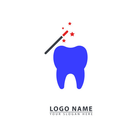 combination of tooth and magic wand logo icon vector. simple illustration style, great for teeth, healthy, magic, business, etcのイラスト素材