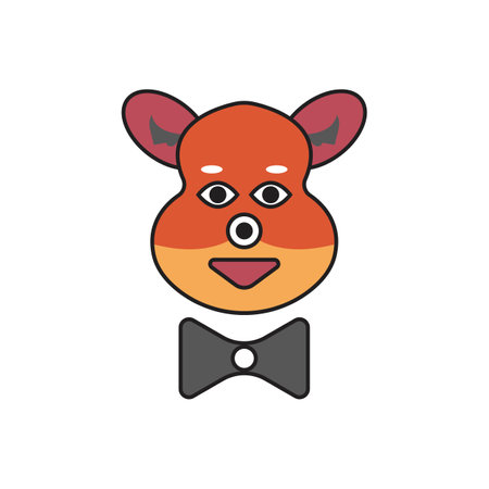 tie cat illustration vector logo icon. simple illustration style, great for funny, business tie cat, education, etc.のイラスト素材