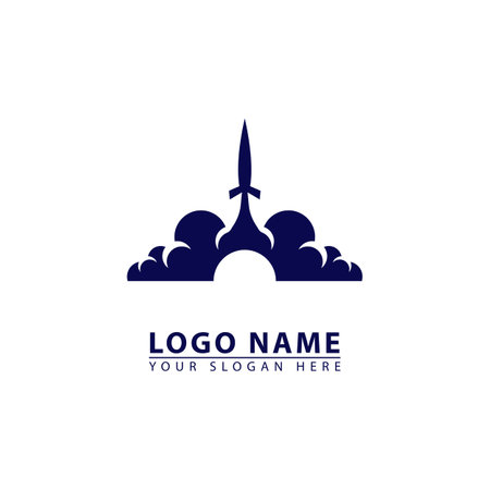 space rocket vector logo icon. Abstract graphic flat illustration style. great for rockets, education, business, etc.のイラスト素材