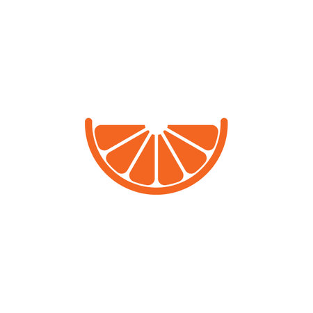 vector orange half logo icon. Abstract graphic flat illustration style.のイラスト素材