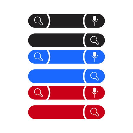 set of internet search vector logo icon. Abstract vector graphics simple elegant flat illustration style.のイラスト素材