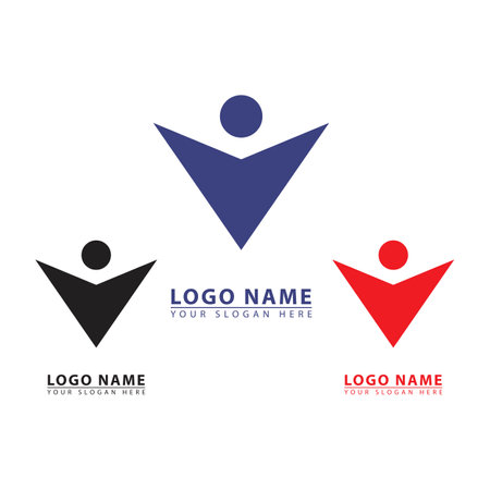 people flying vector logo icon. Abstract vector graphics simple elegant flat illustration style.のイラスト素材
