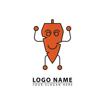 carrot character cute vector logo icon. Abstract graphic in simple flat illustration style.のイラスト素材