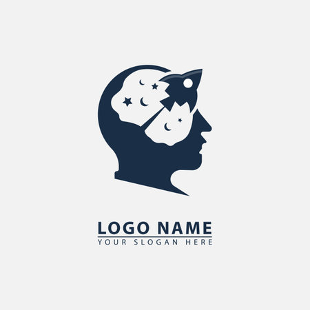 elegant human space rocket logo icon. graphic design vector illustration in flat art style.のイラスト素材