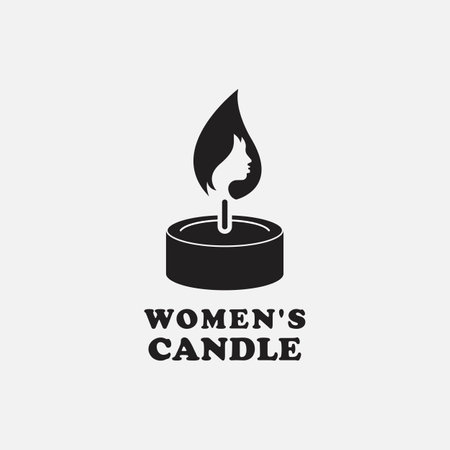 elegant candle flame woman icon. graphic design vector illustration in flat art style.のイラスト素材