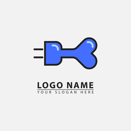 elegant bone plug logo icon. graphic design vector illustration in flat art style.のイラスト素材