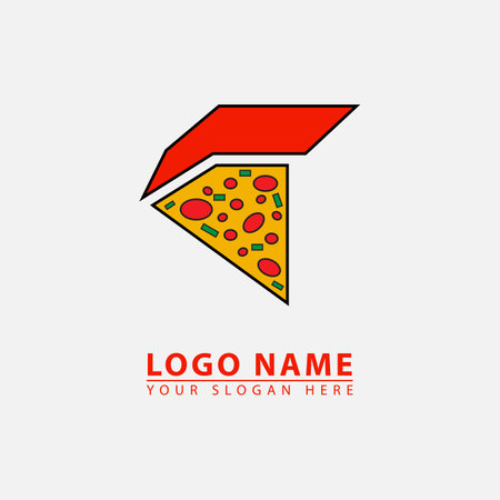 elegant spartan pizza logo icon. Vector graphics of simple elegant flat illustration style.のイラスト素材