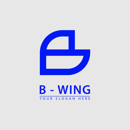 minimal initial B bird wing logo icon. Abstract vector graphics simple elegant flat illustration style.のイラスト素材