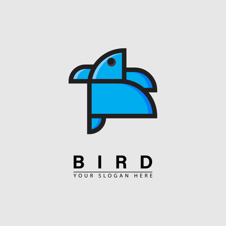 modern bird initial F letter logo icon. Abstract vector graphics simple elegant flat illustration style.のイラスト素材