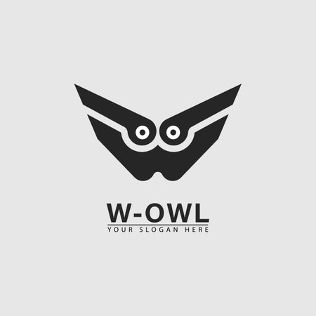 vector modern W letter owl initial logo icon. Abstract vector illustration style flat simple elegant.のイラスト素材
