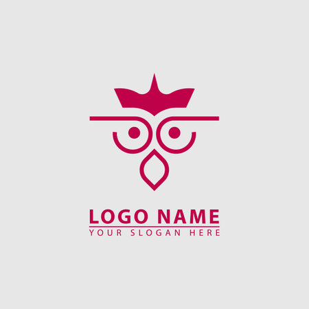 Modern crowned bird monogram logo icon vector design. Great for wildlife, animal lovers, bird food.のイラスト素材