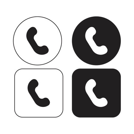 Phone icon vector. Set of flat Phone and mobile phone symbol collectionのイラスト素材