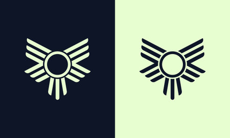 Modern abstract geometric wings vector logo designのイラスト素材