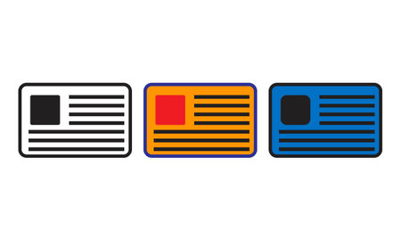id card icon set. Personal ID icon. citizen's identity card. driving license. voter identity card.のイラスト素材