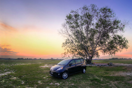 malaysia mpv with sunset のeditorial素材