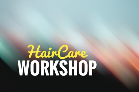 Concept light motion with word HAIR CARE WORKSHOPの写真素材