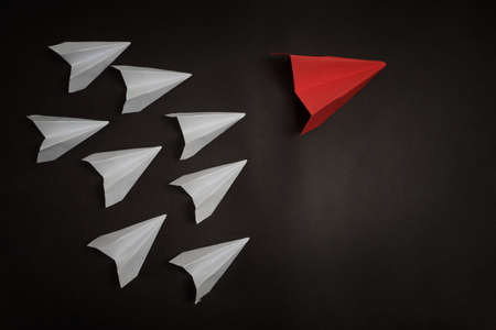 concept paper airplane with copy spaceの写真素材