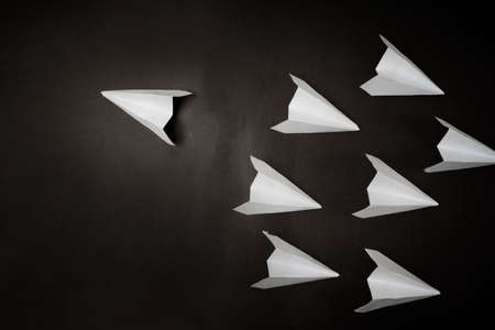 concept paper airplane with copy spaceの写真素材