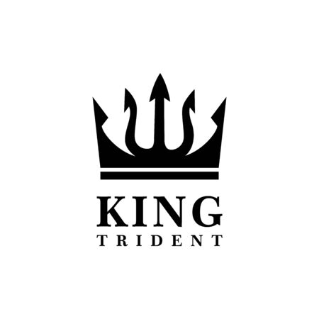 king Trident Neptune God Poseidon Triton King Spear logo designのイラスト素材