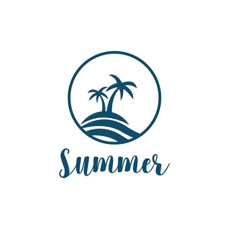 Natural Beach Logo Template Design Vector, Emblem, Design Concept, Creative Symbol, Iconのイラスト素材