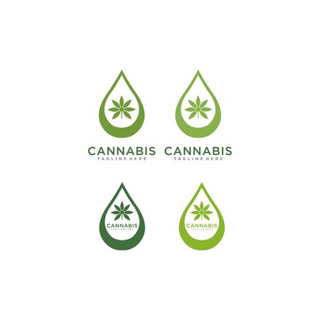 abstract marijuana, cannabis, ganja for cbd simple unique logo designのイラスト素材