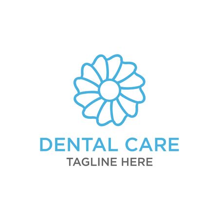 modern Creative dental care clean blue teeth logo vectorのイラスト素材