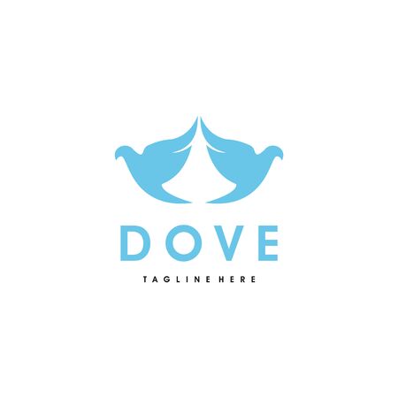 simple bird or dove logo design vectorのイラスト素材