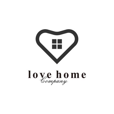 love home with line art logo designのイラスト素材